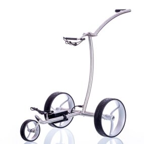 Elektro Golf Trolley walker Edelstahl, Lithium Akku, Bergabfahrbremse MJ 2021