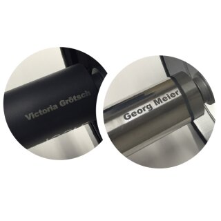 Lasergravur für Edelstahltrolleys/Titantrolleys